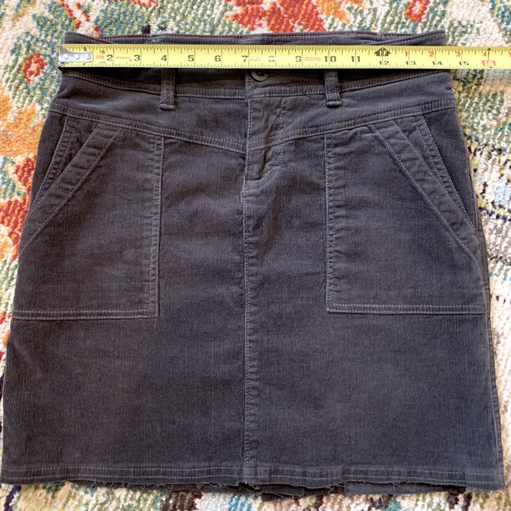 Distressed Corduroy North Face Mini Skirt
